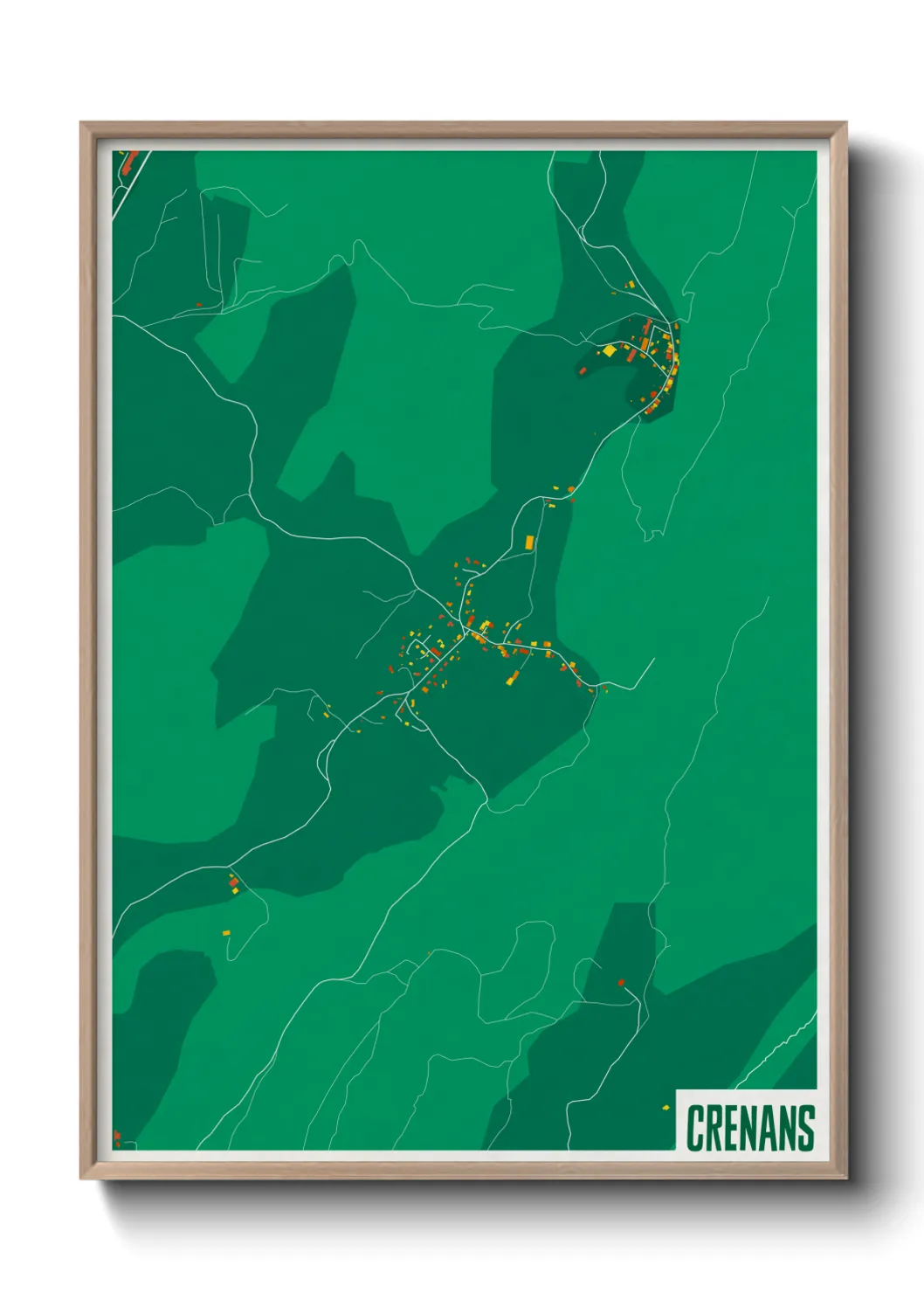 Une affiche de carte sur Crenans