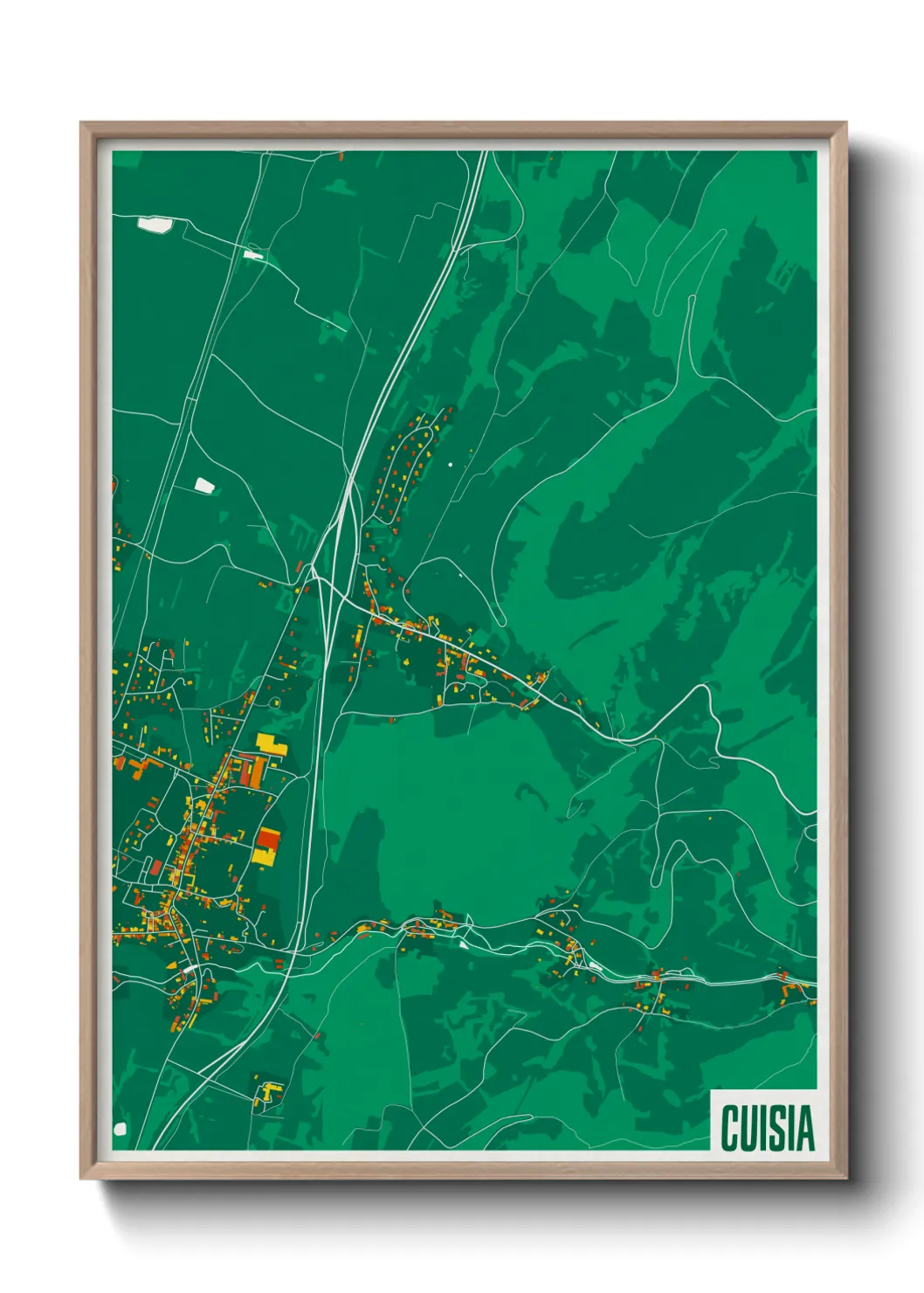 Une affiche de carte sur Cuisia