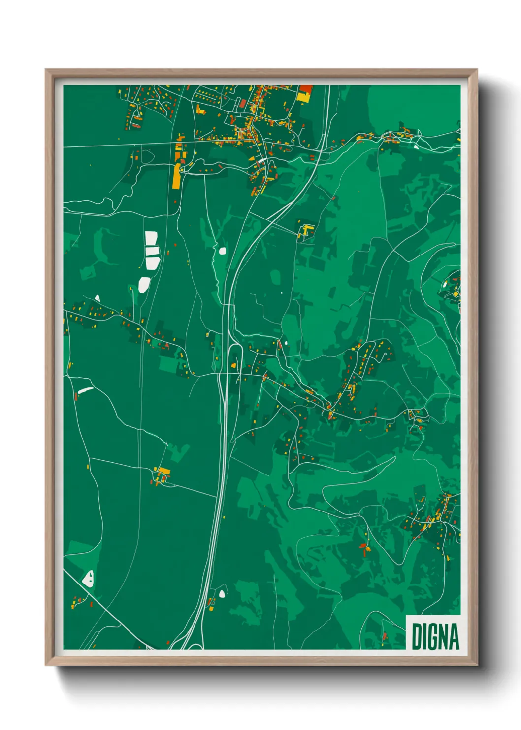 Une affiche de carte sur Digna