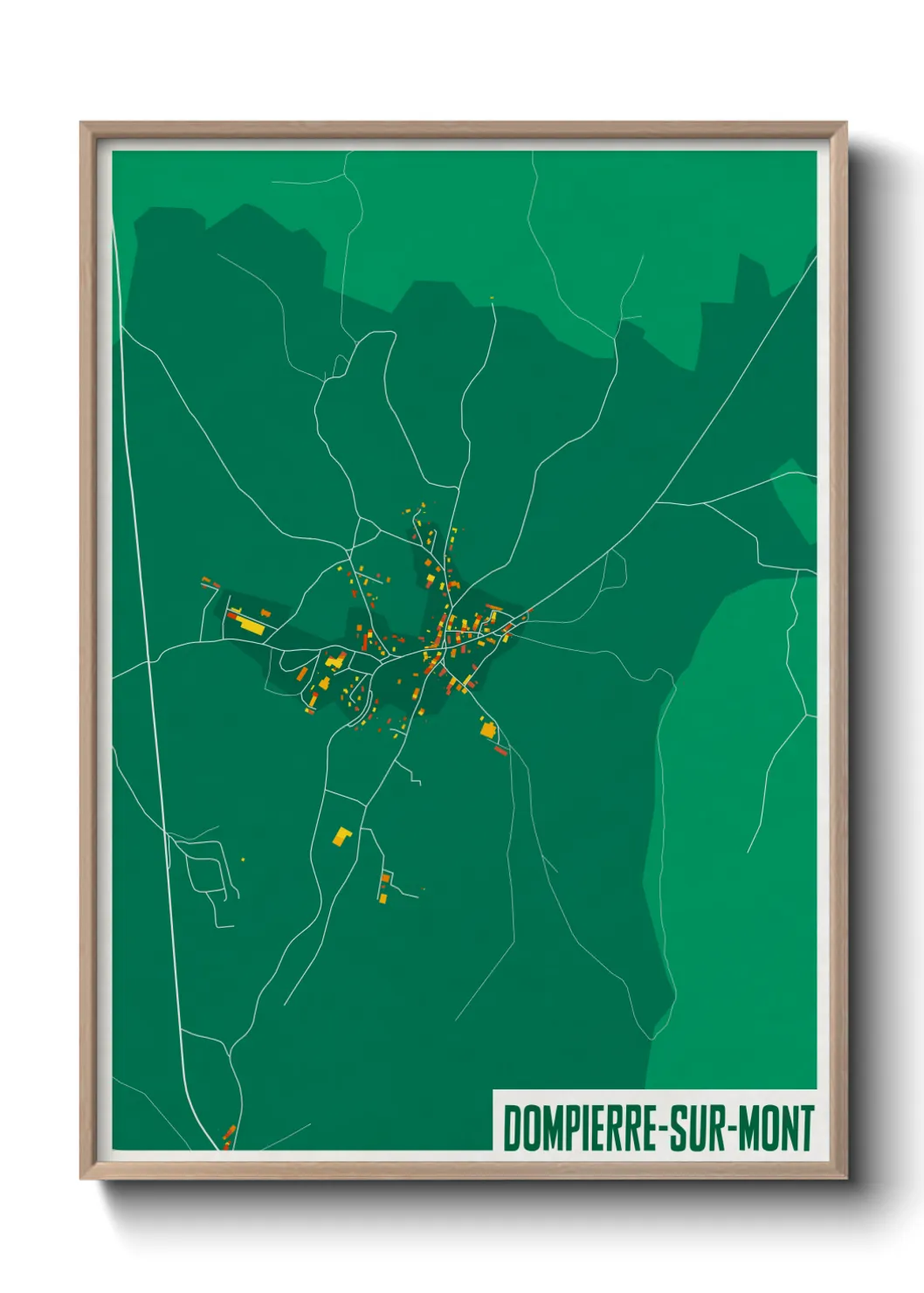 Un poster carteDompierre-sur-Mont