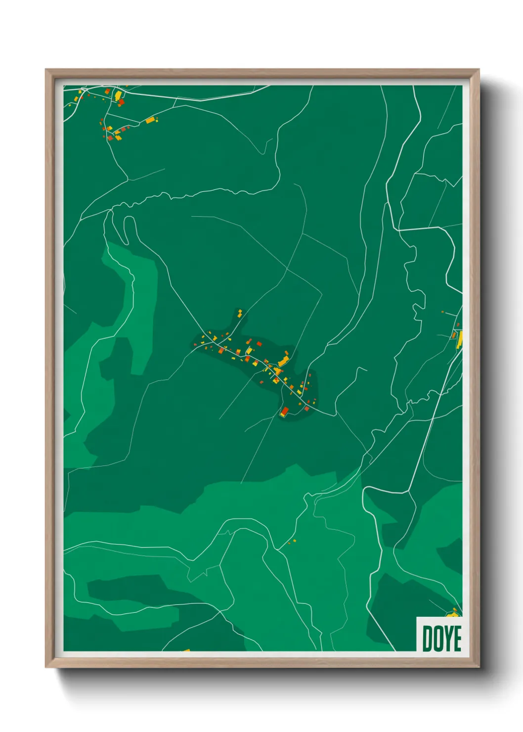 Une affiche de carte sur Doye