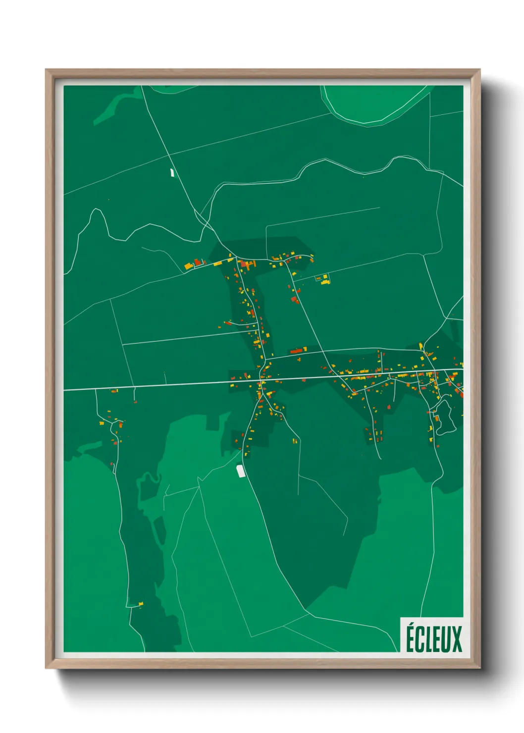 Une affiche de carte sur Écleux
