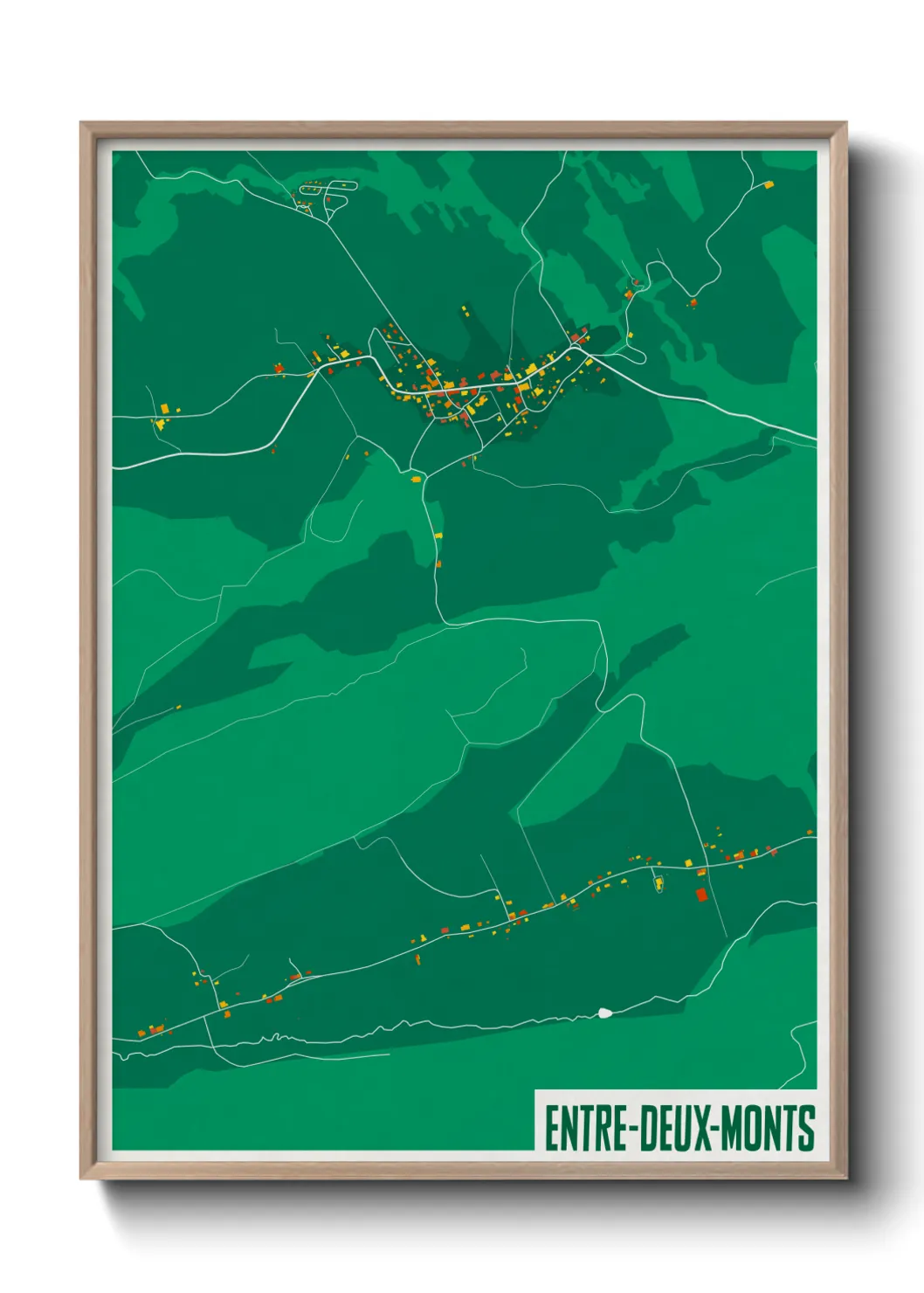 Une affiche de carte sur Entre-deux-Monts