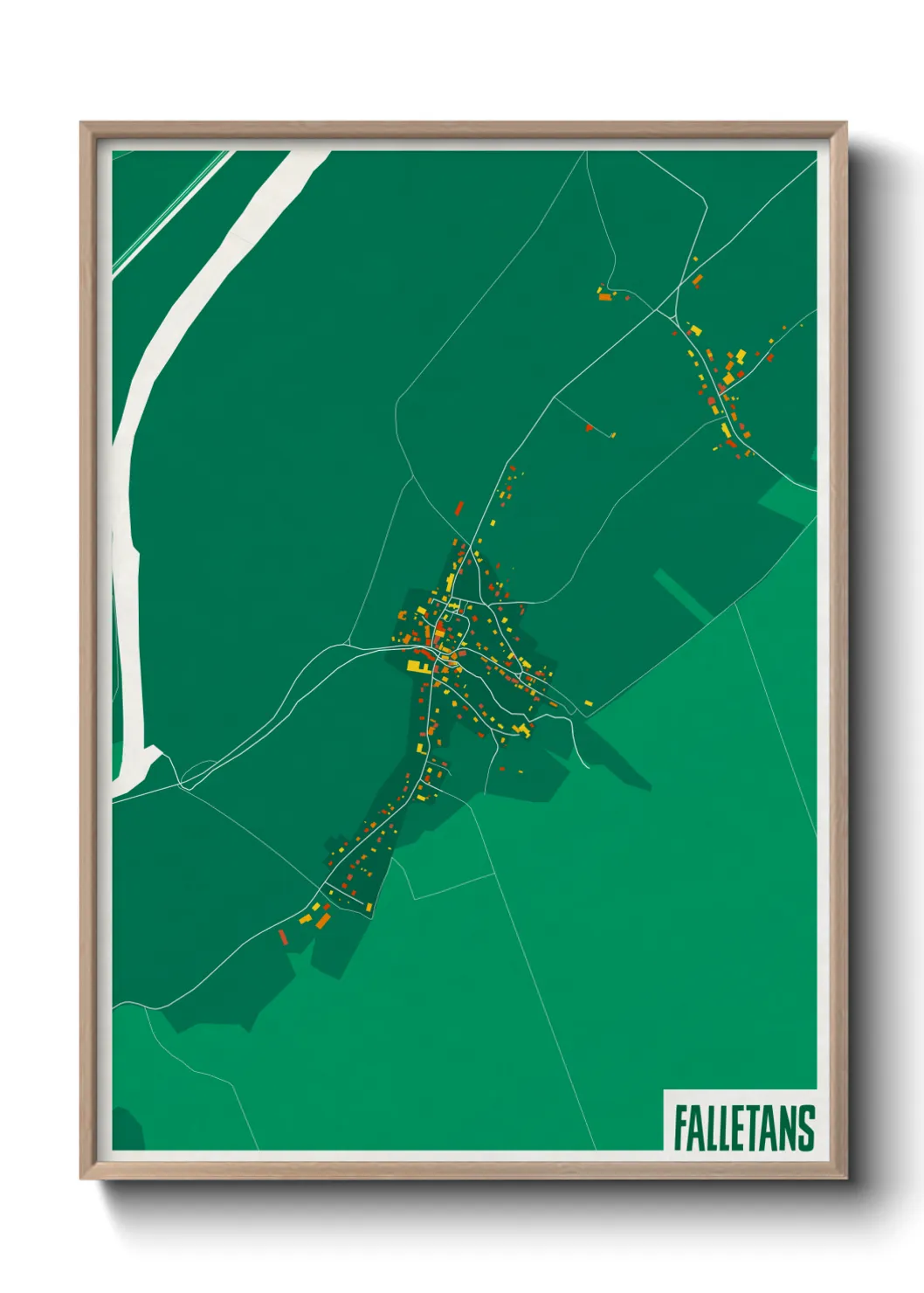 Une affiche de carte sur Falletans