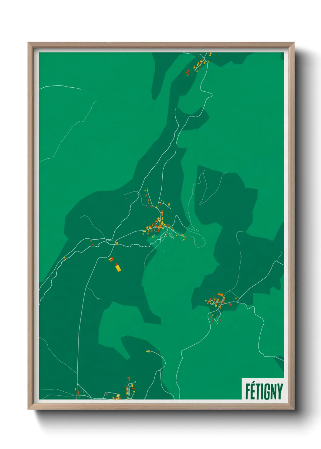 Une affiche de carte sur Fétigny