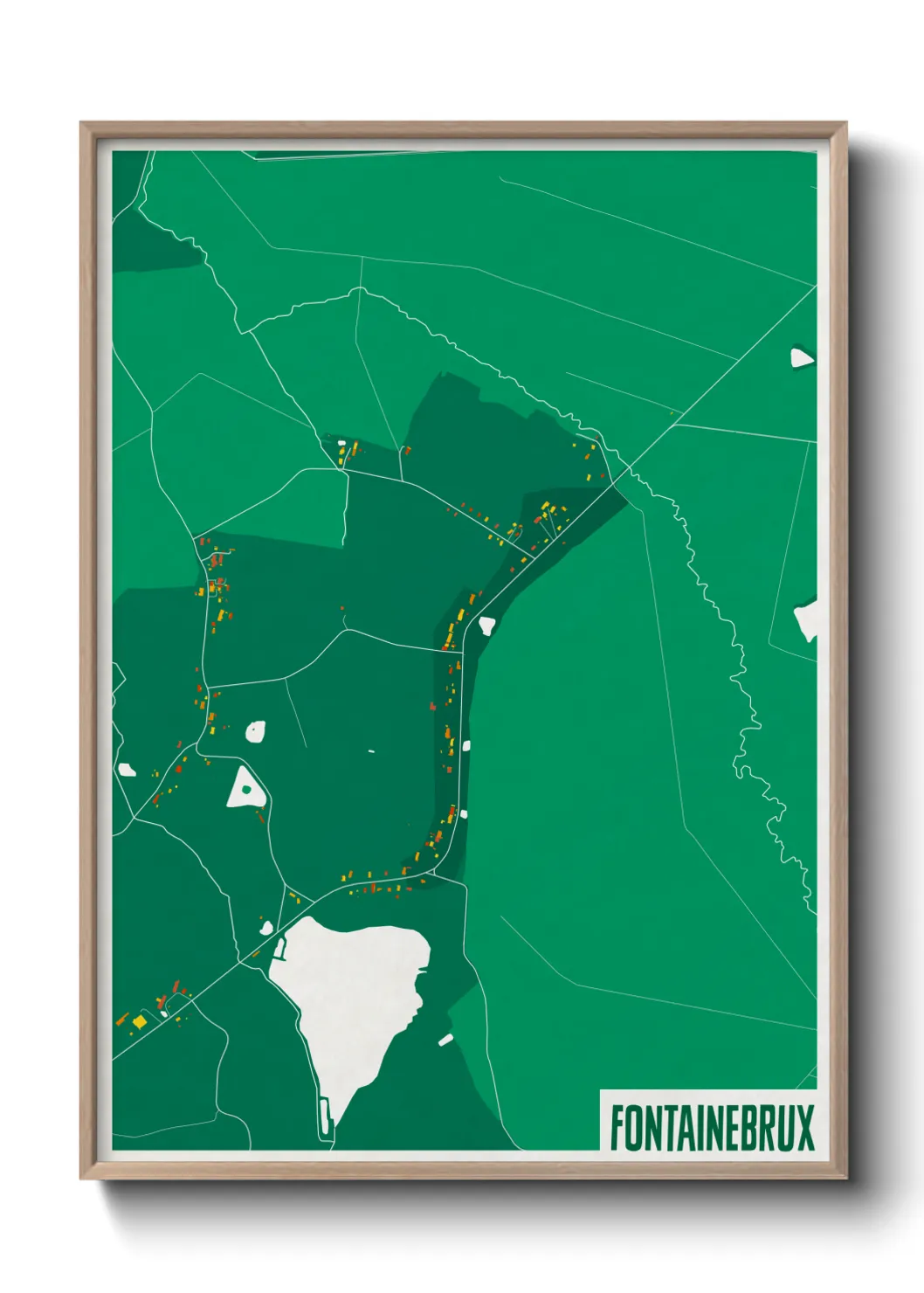Une affiche de carte sur Fontainebrux