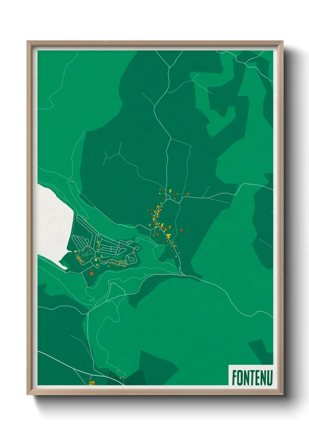 Une affiche de carte sur Fontenu