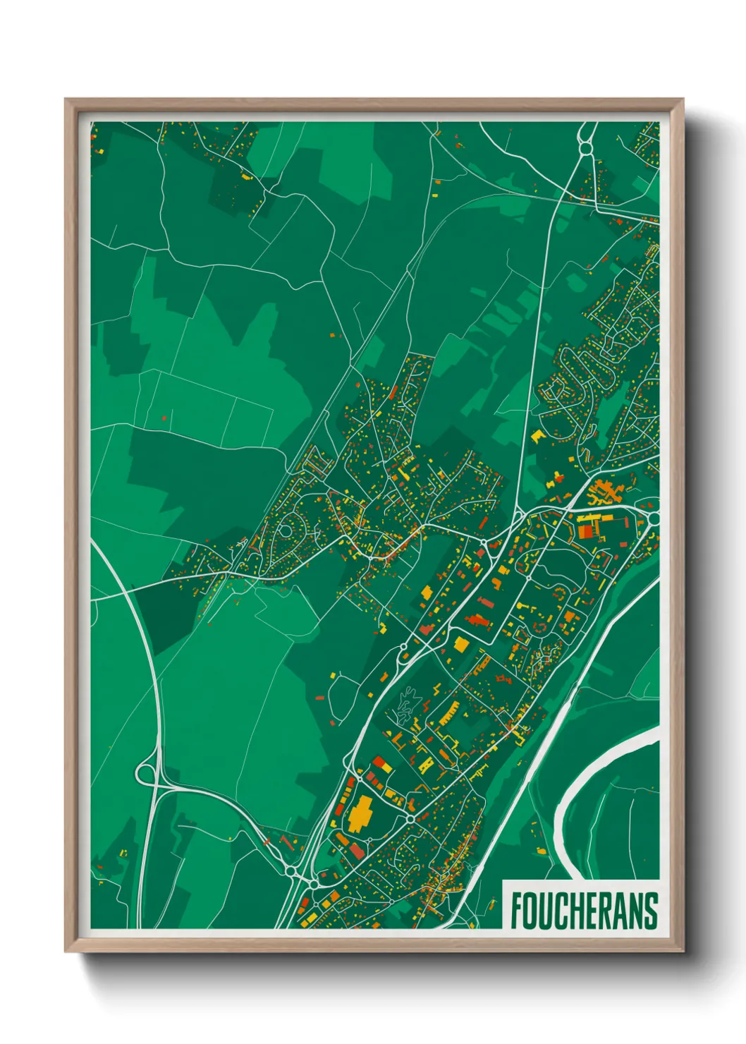 Une affiche de carte sur Foucherans