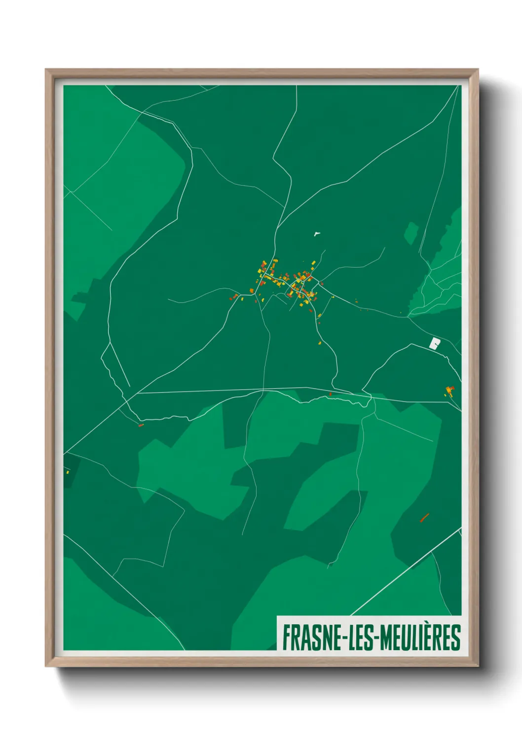 Une affiche de carte sur Frasne-les-Meulières