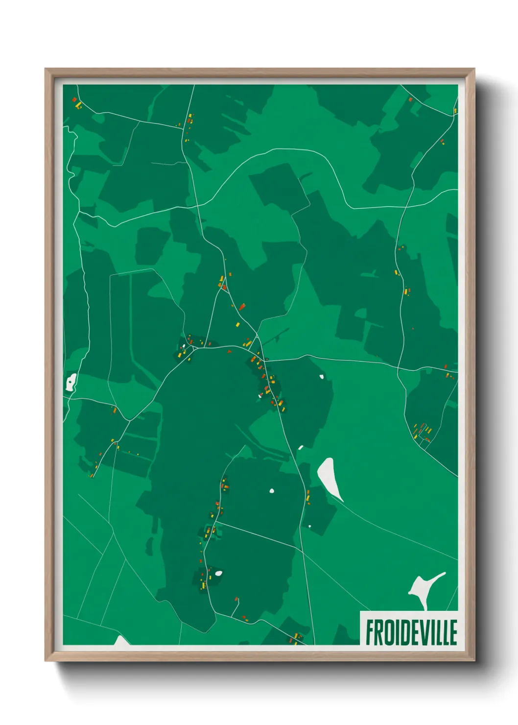 Une affiche de carte sur Froideville