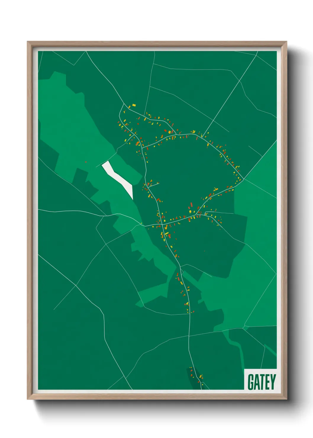 Une affiche de carte sur Gatey