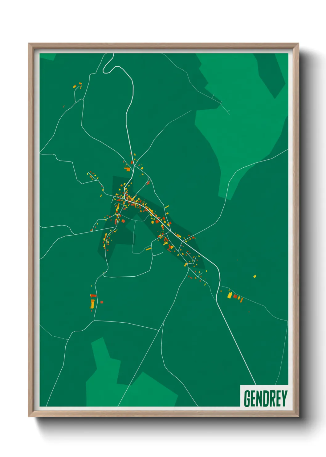 Une affiche de carte sur Gendrey