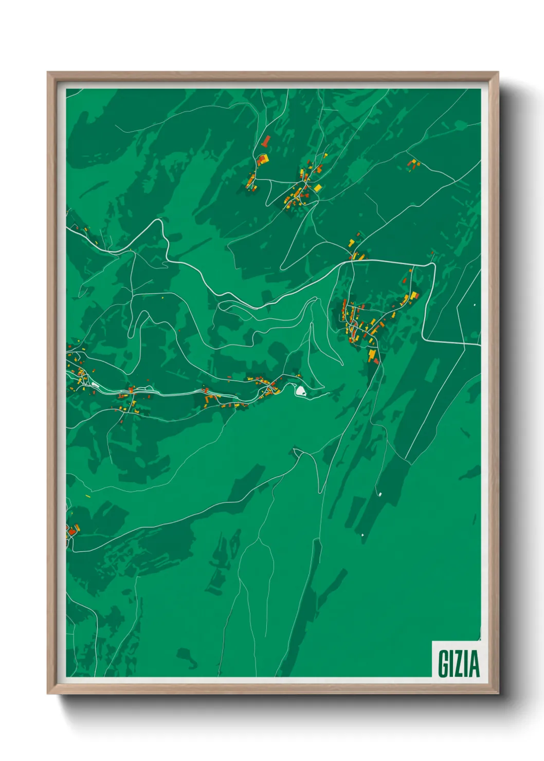 Une affiche de carte sur Gizia