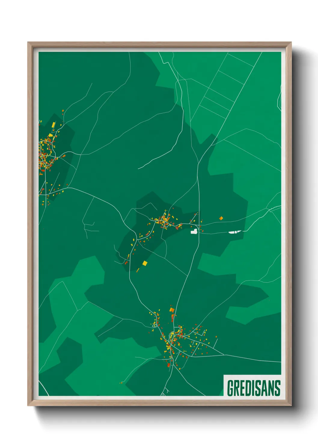 Une affiche de carte sur Gredisans