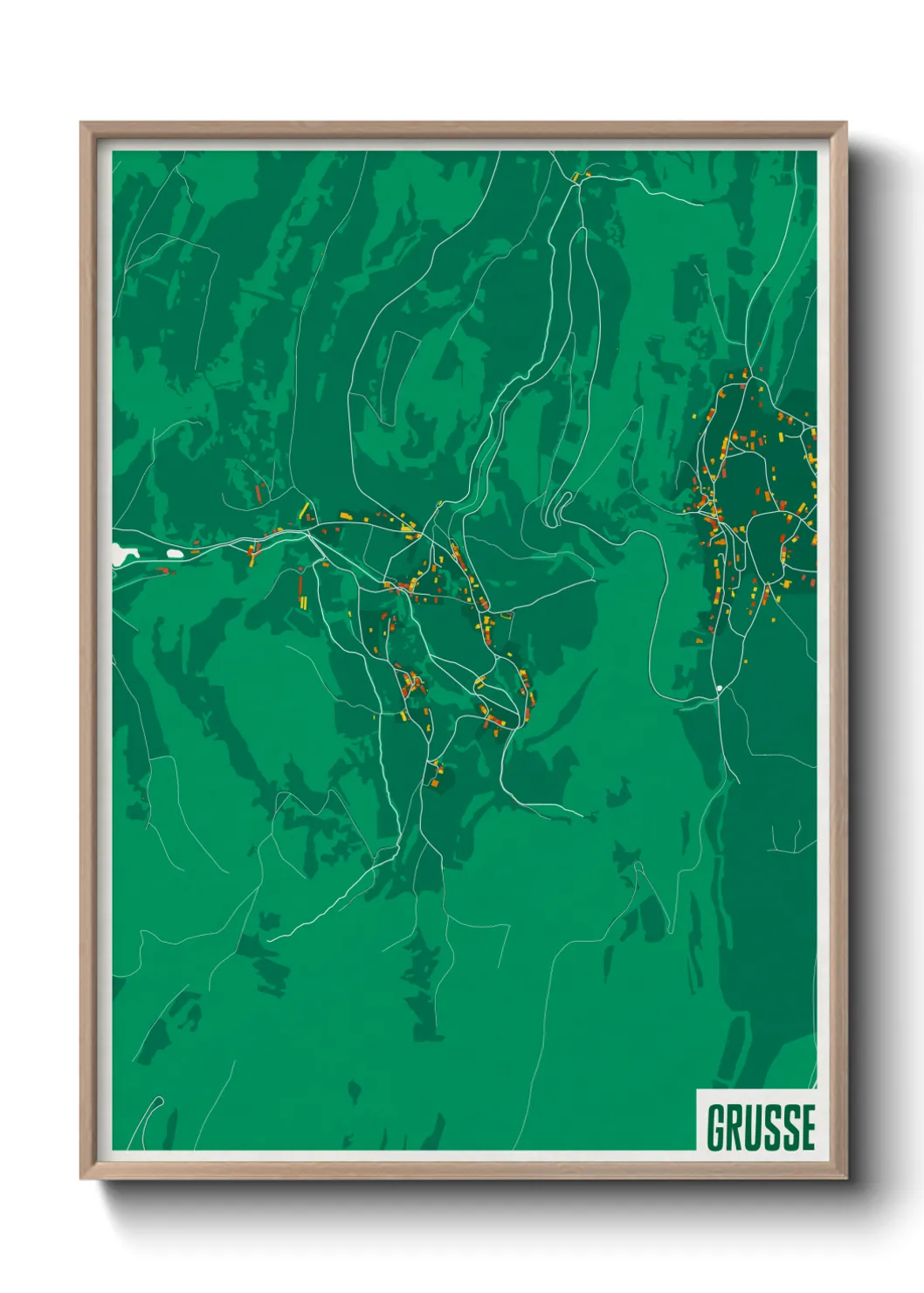 Une affiche de carte sur Grusse