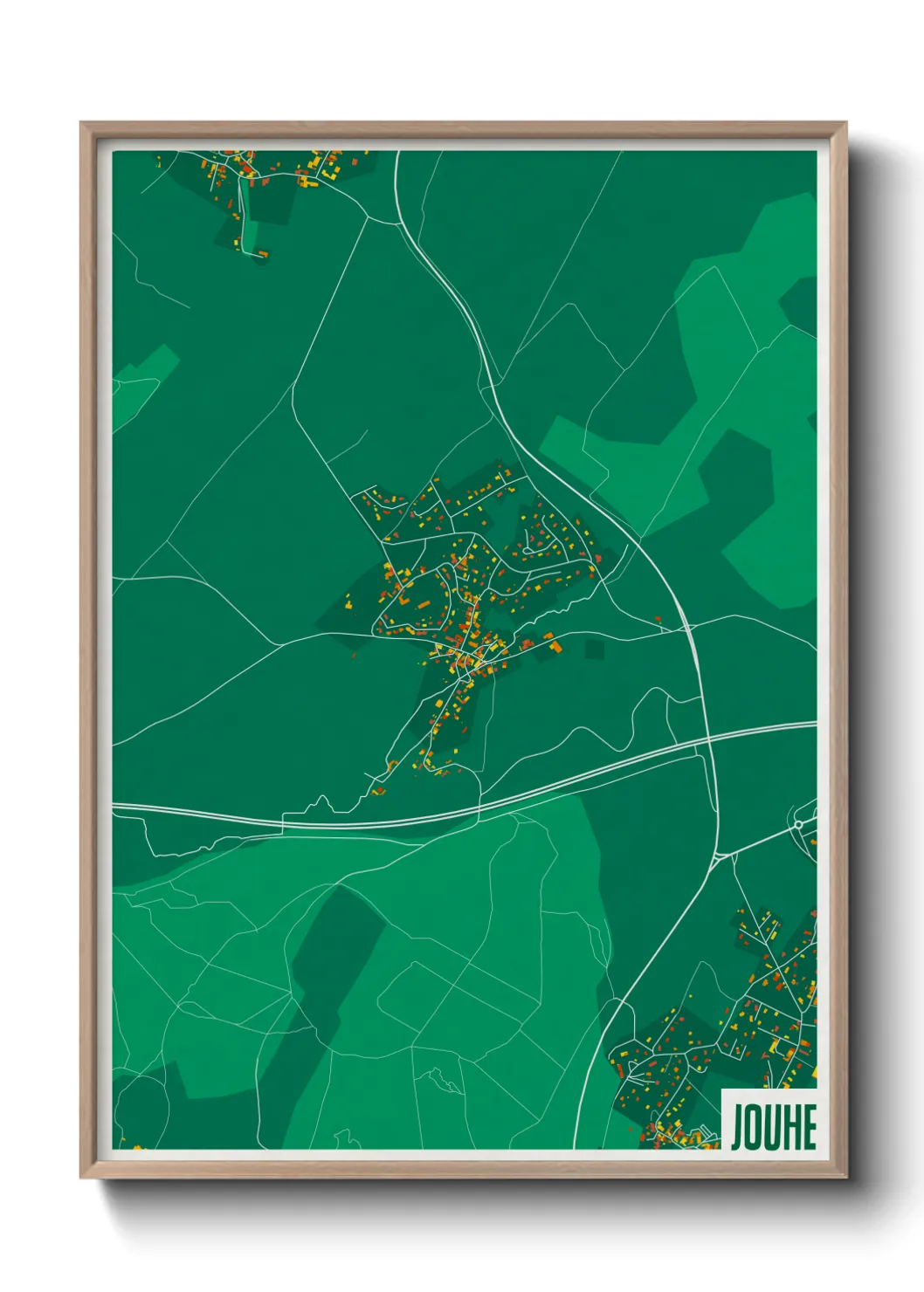 Une affiche de carte sur Jouhe