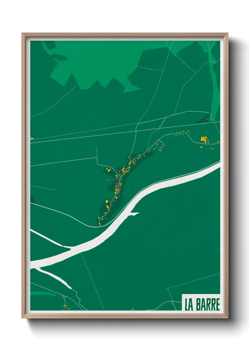 Une affiche de carte sur La Barre