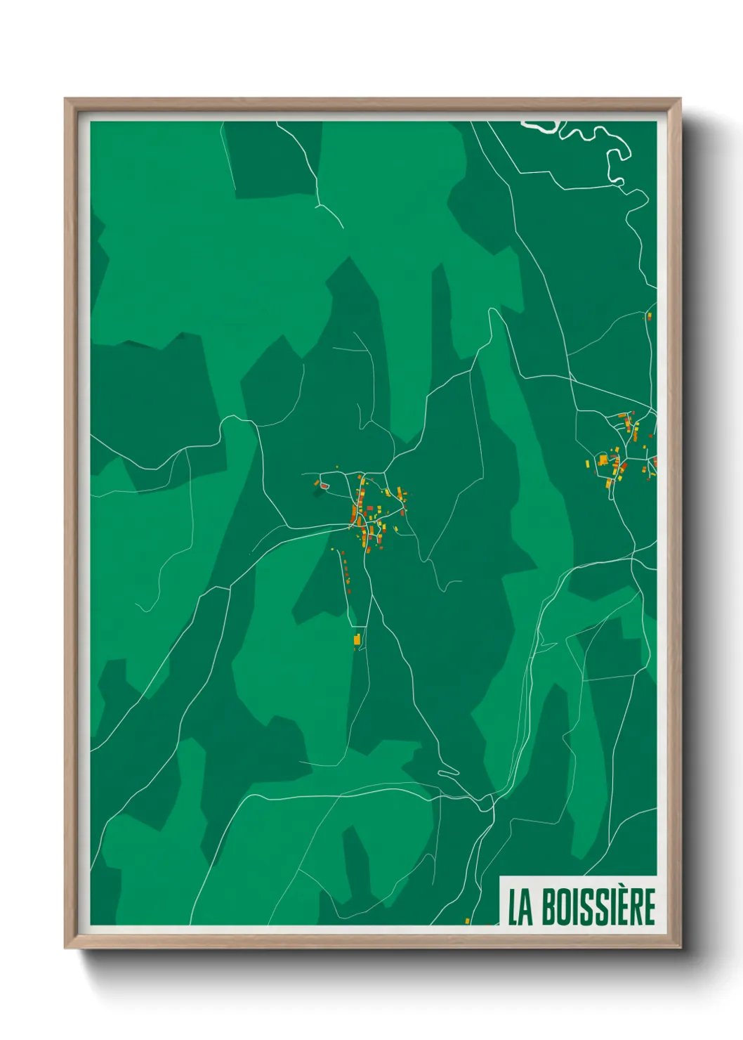 Une affiche de carte sur La Boissière