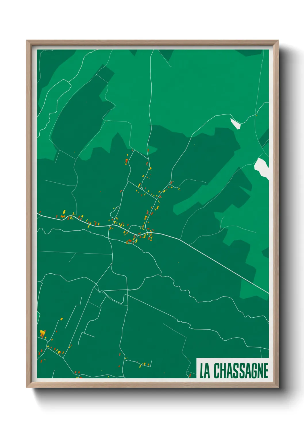 Une affiche de carte sur La Chassagne