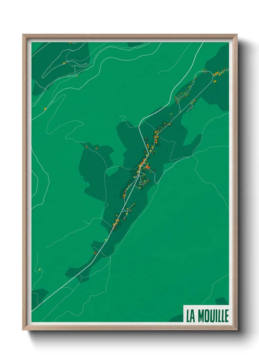 Une affiche de carte sur La Mouille