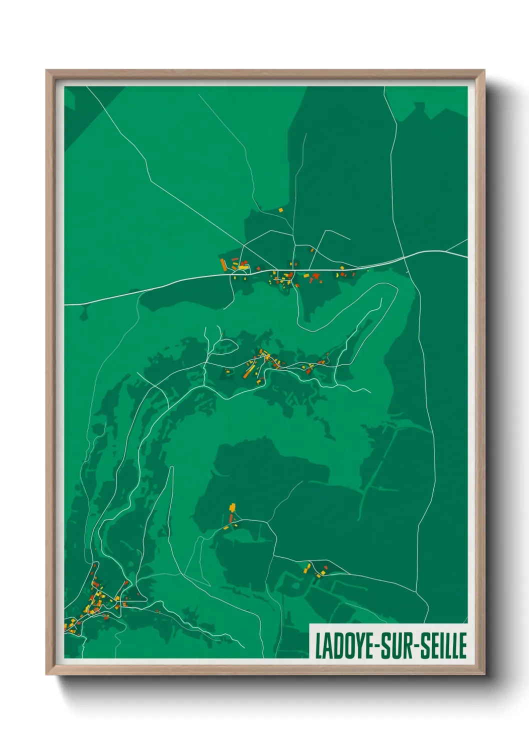 Une affiche de carte sur Ladoye-sur-Seille