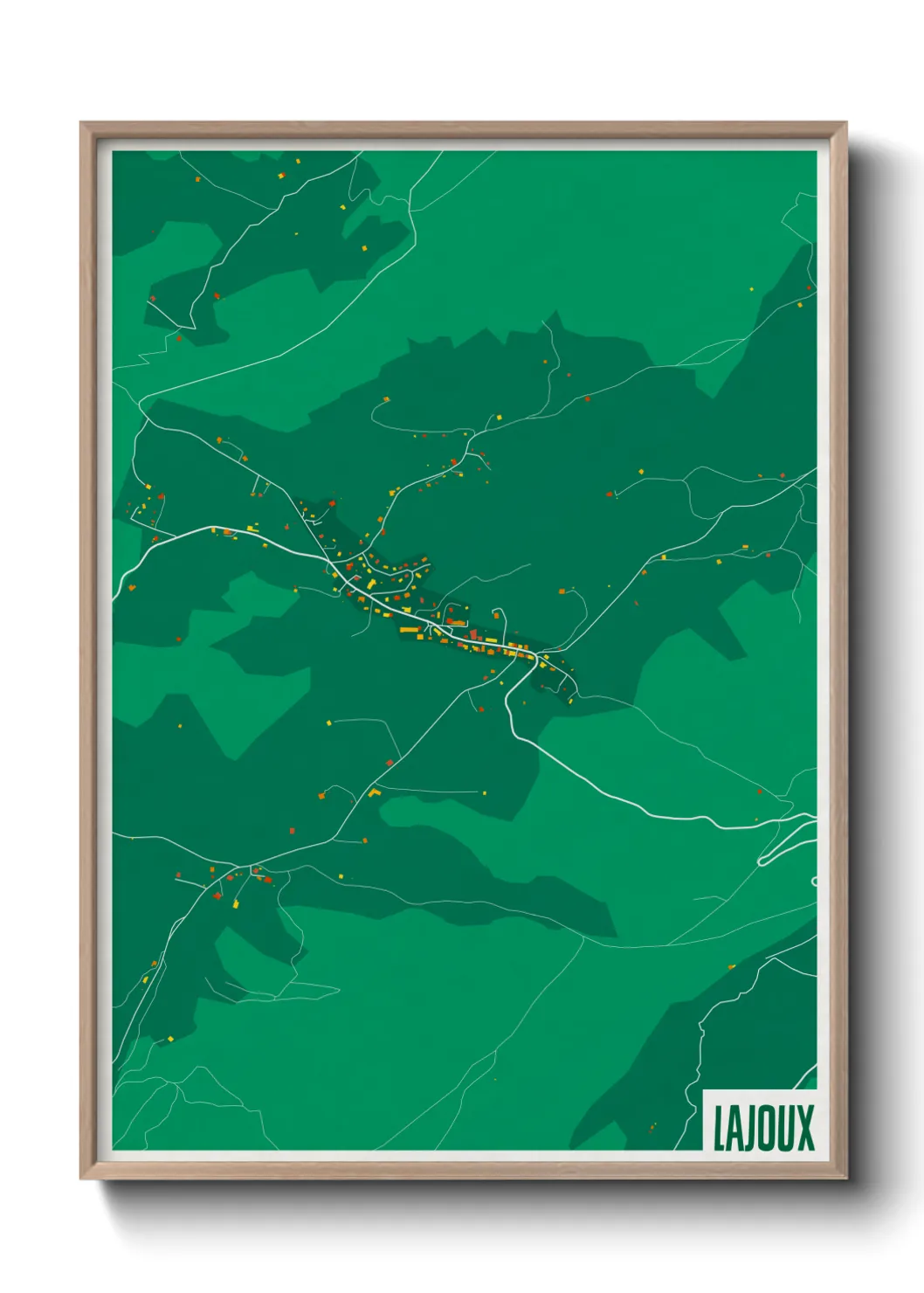 Une affiche de carte sur Lajoux