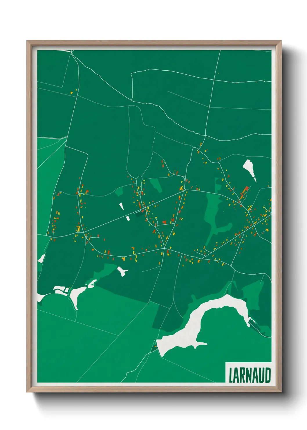 Une affiche de carte sur Larnaud