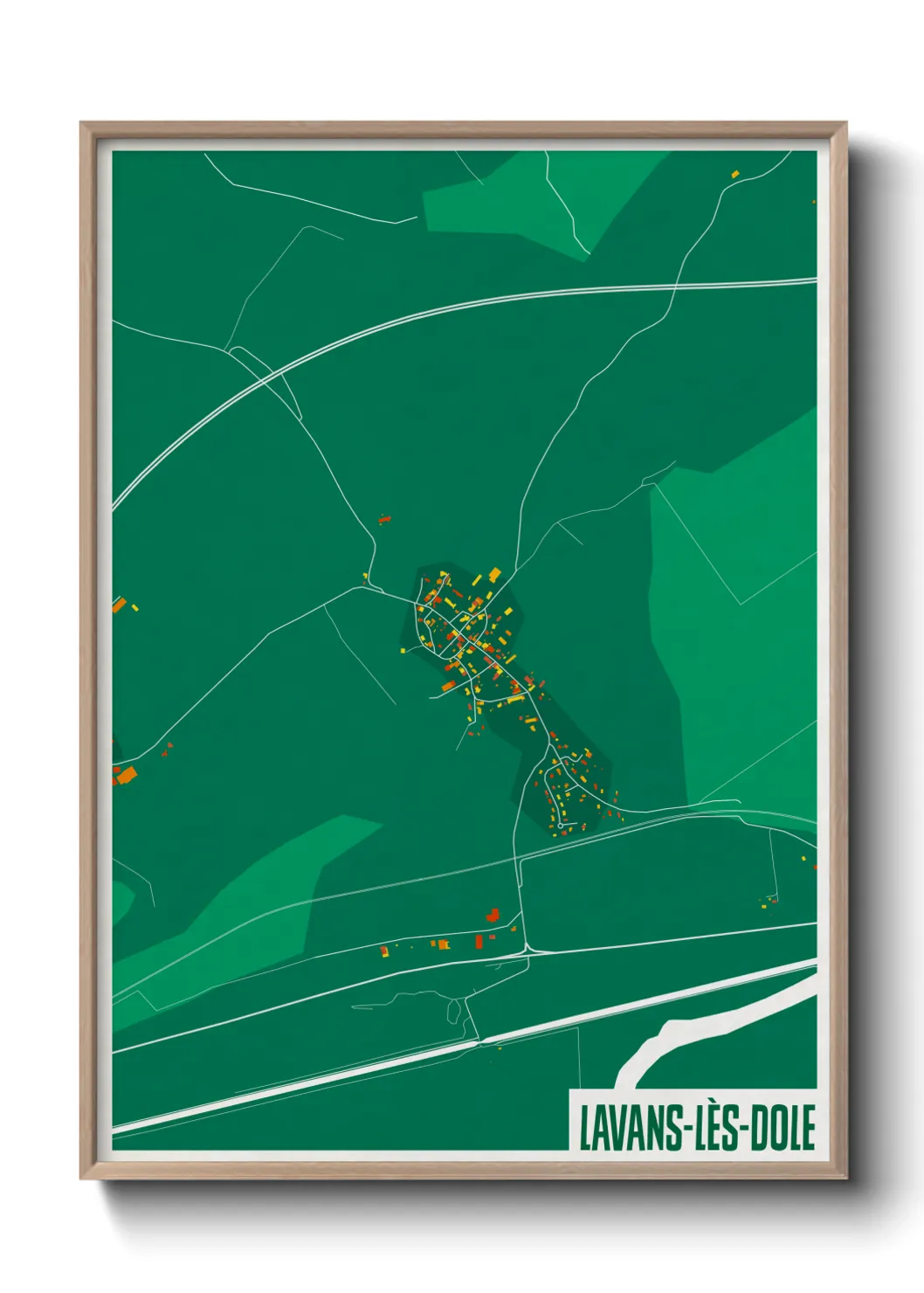 Une affiche de carte sur Lavans-lès-Dole