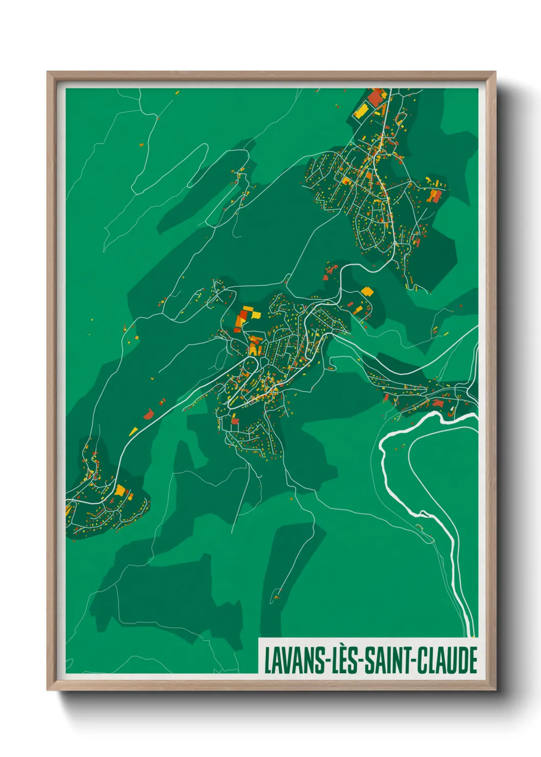 Une affiche de carte sur Lavans-lès-Saint-Claude