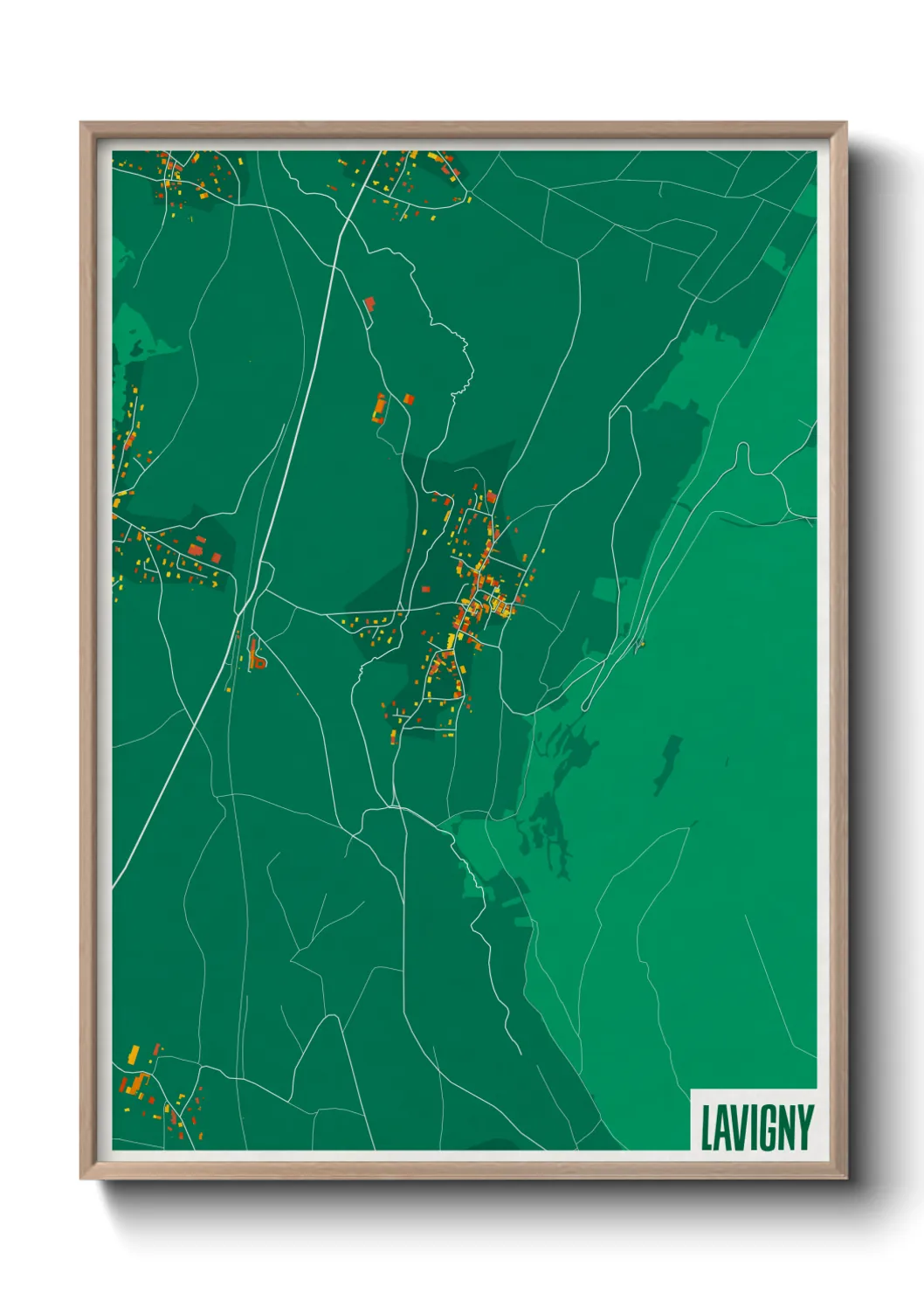 Une affiche de carte sur Lavigny