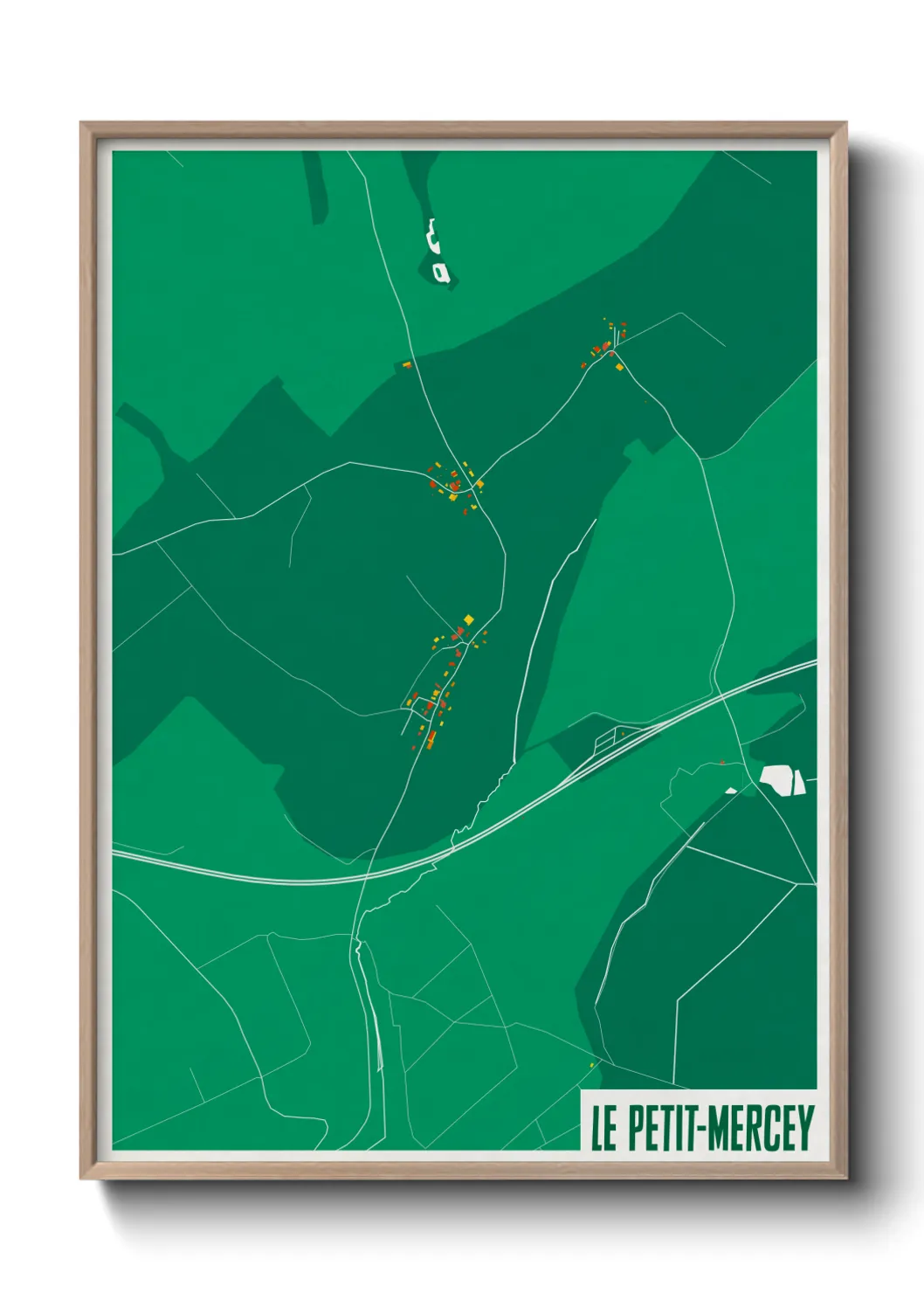 Une affiche de carte sur Le Petit-Mercey