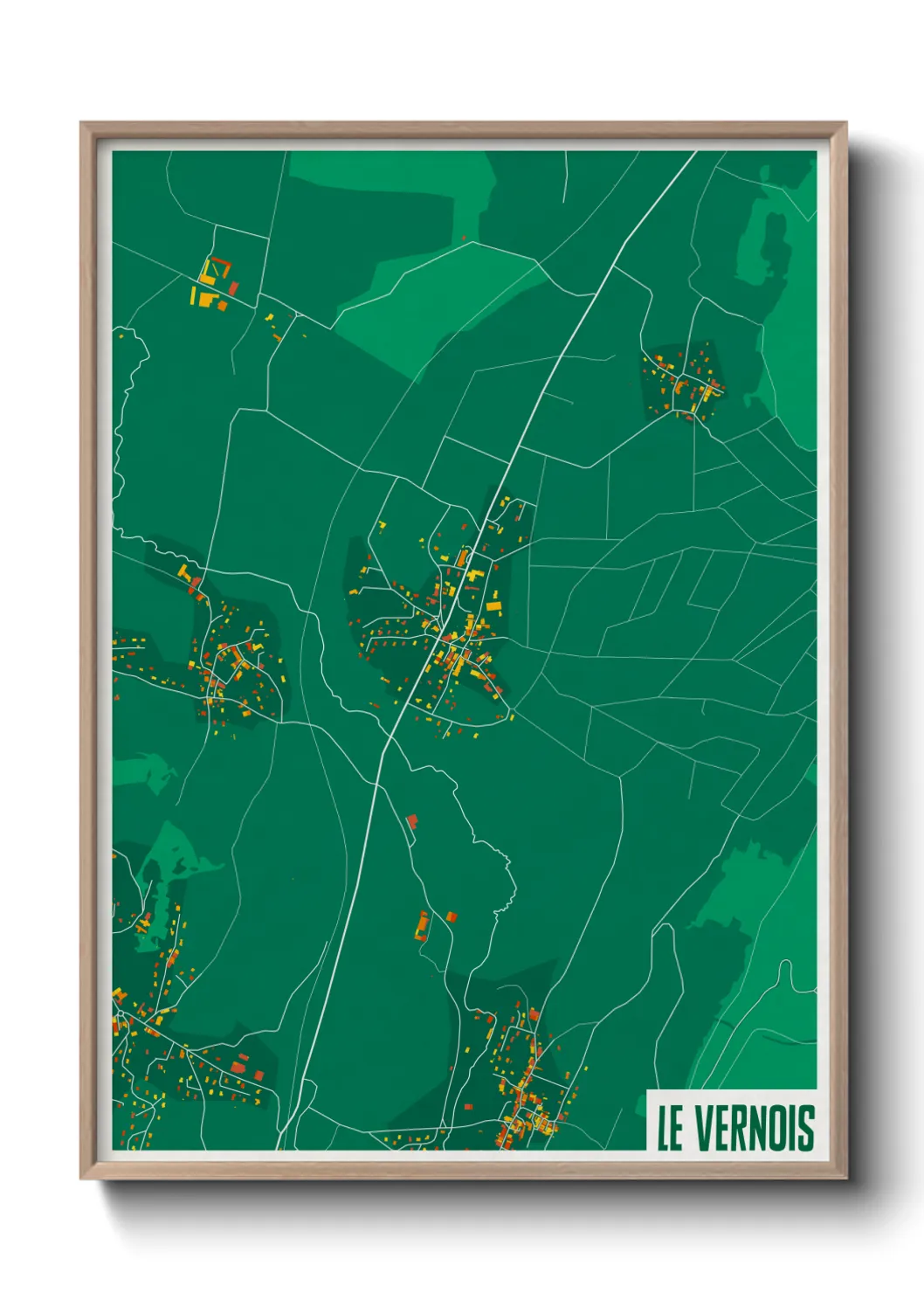 Une affiche de carte sur Le Vernois