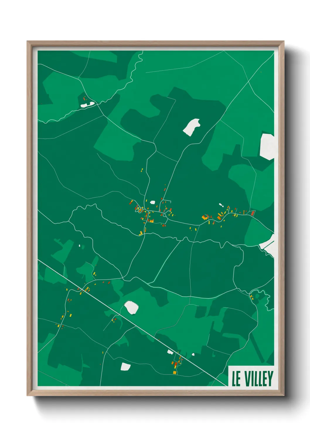 Une affiche de carte sur Le Villey