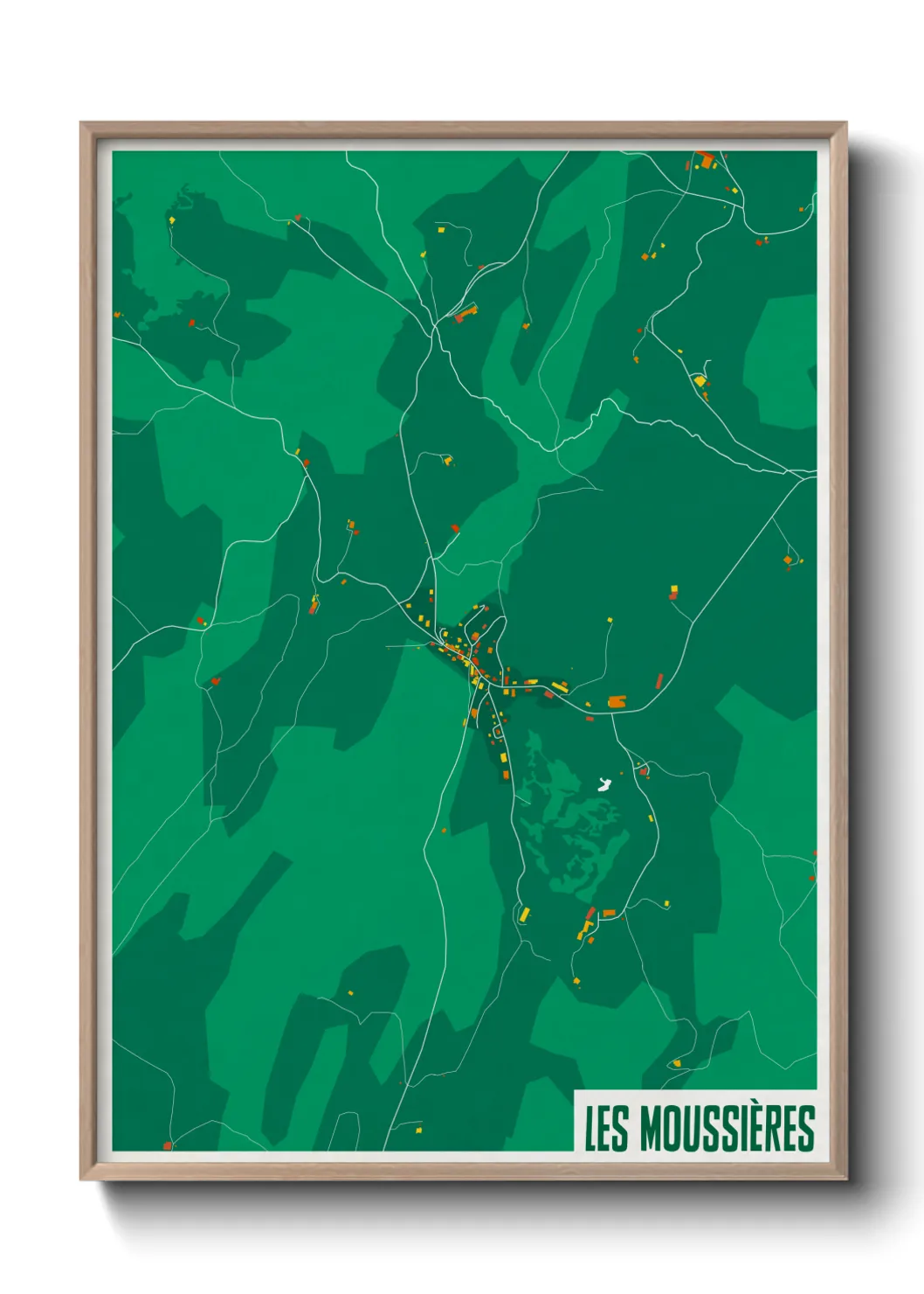 Une affiche de carte sur Les Moussières