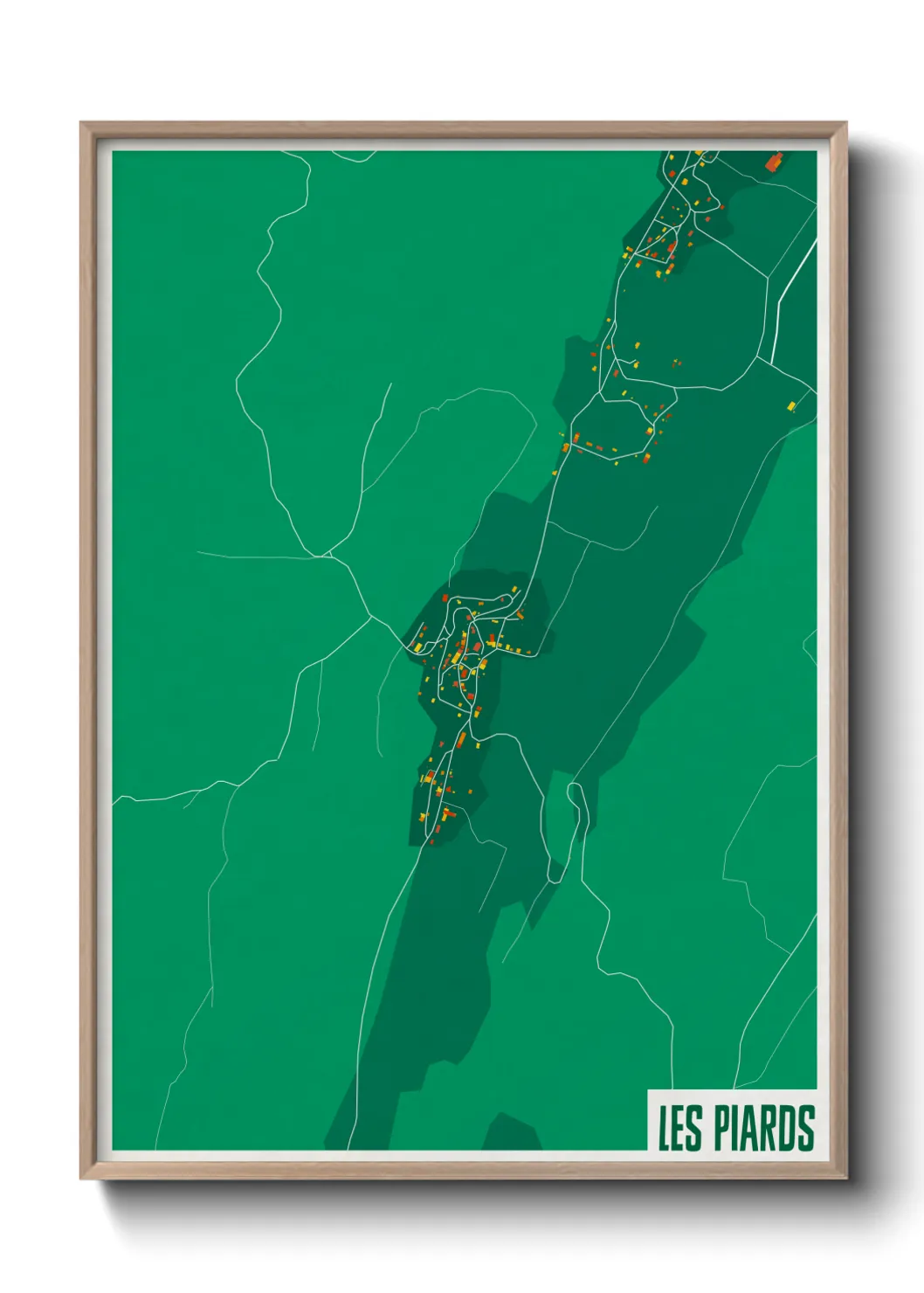 Une affiche de carte sur Les Piards