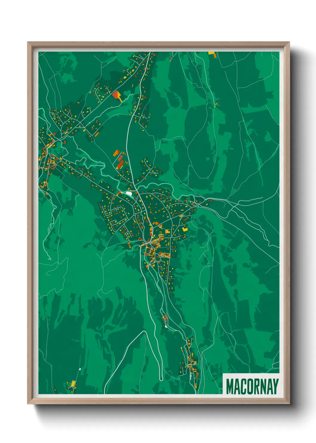 Une affiche de carte sur Macornay