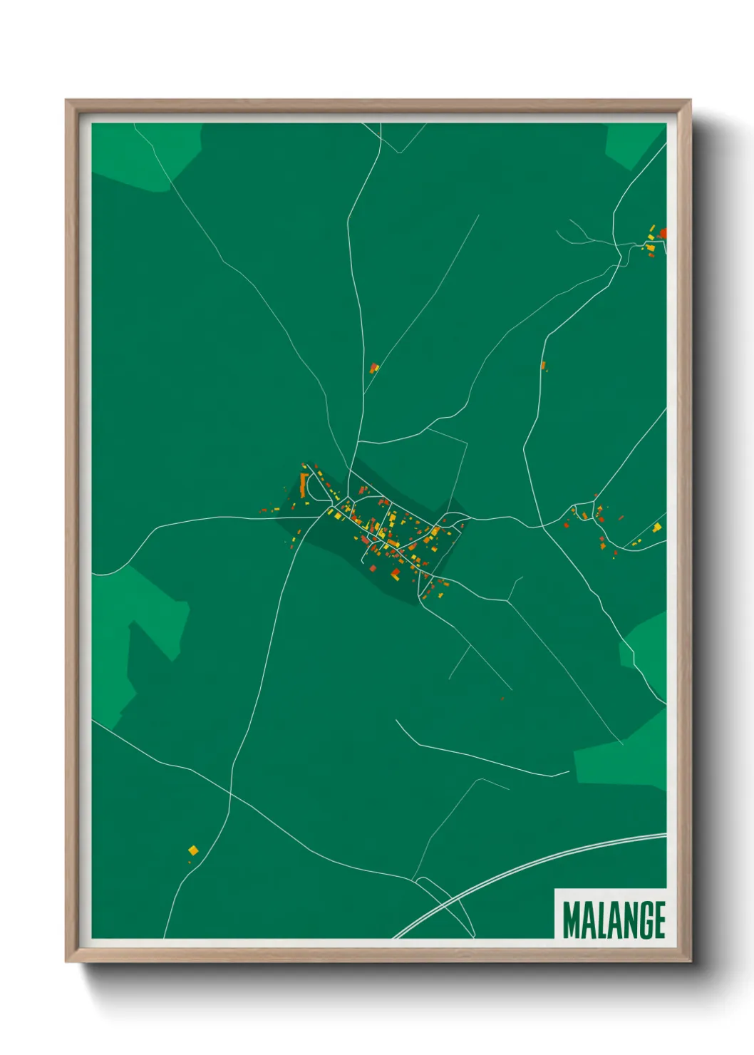 Une affiche de carte sur Malange