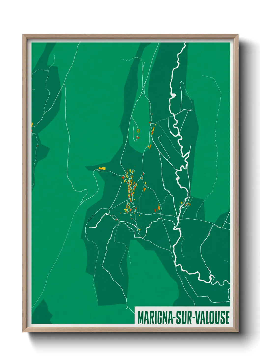 Une affiche de carte sur Marigna-sur-Valouse