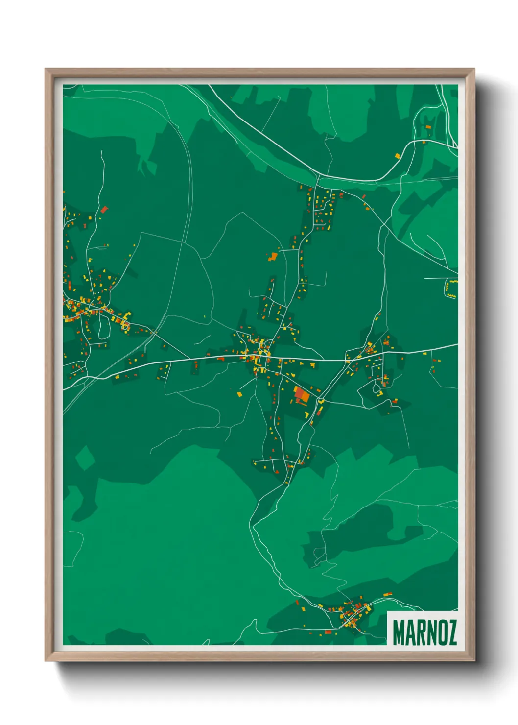 Une affiche de carte sur Marnoz