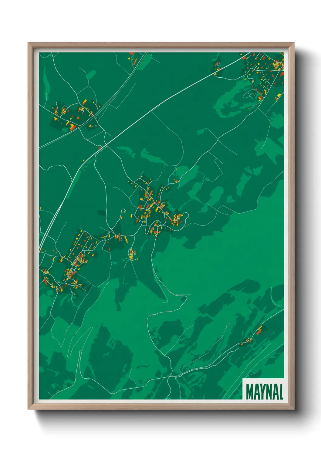 Une affiche de carte sur Maynal