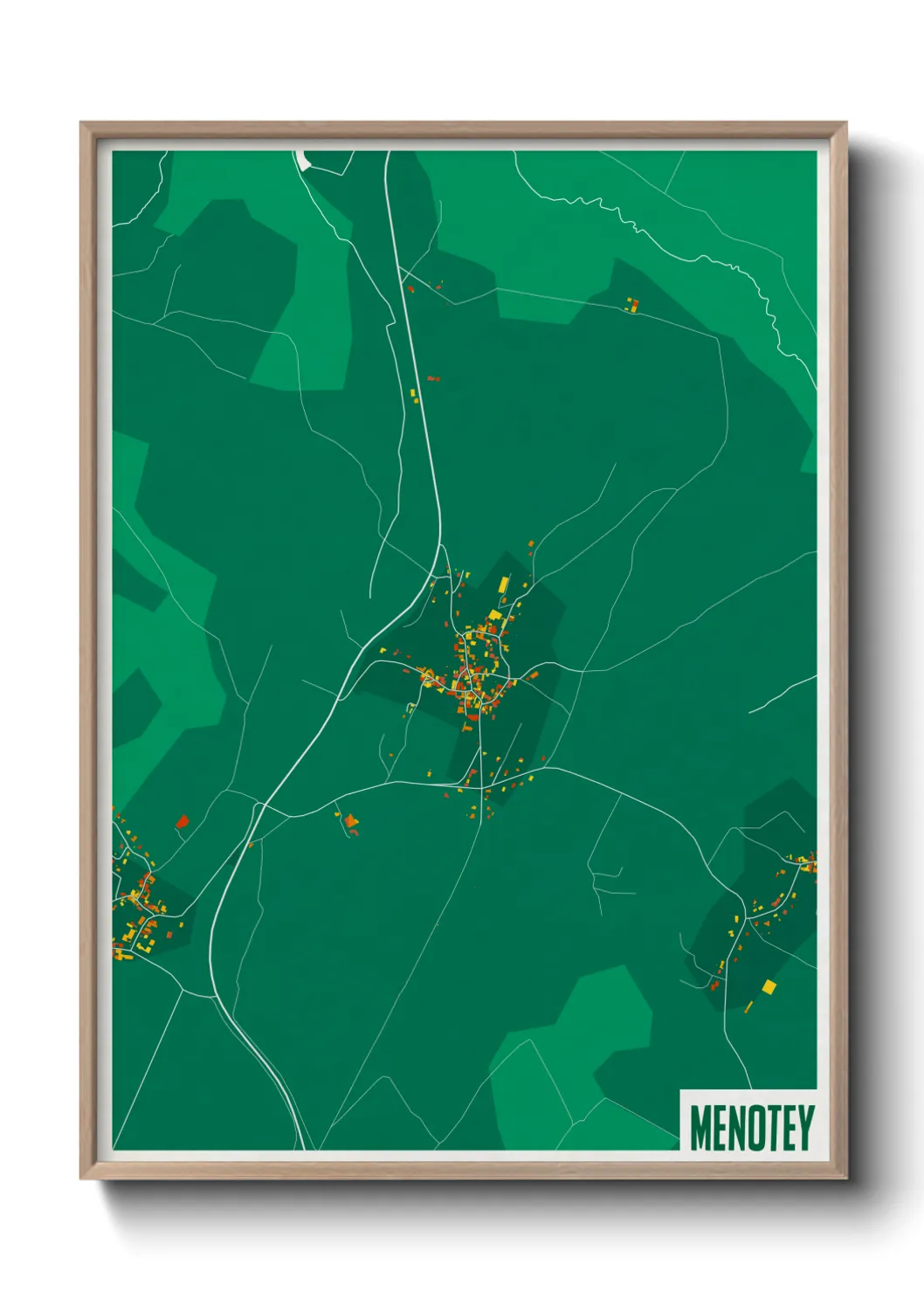 Une affiche de carte sur Menotey