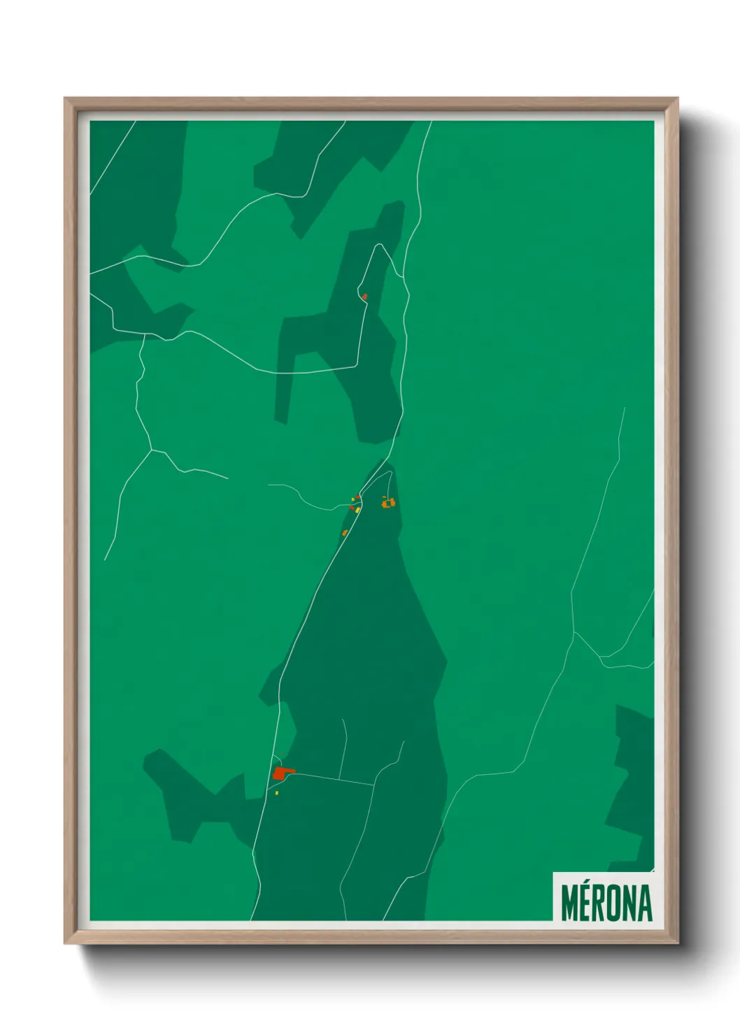 Une affiche de carte sur Mérona