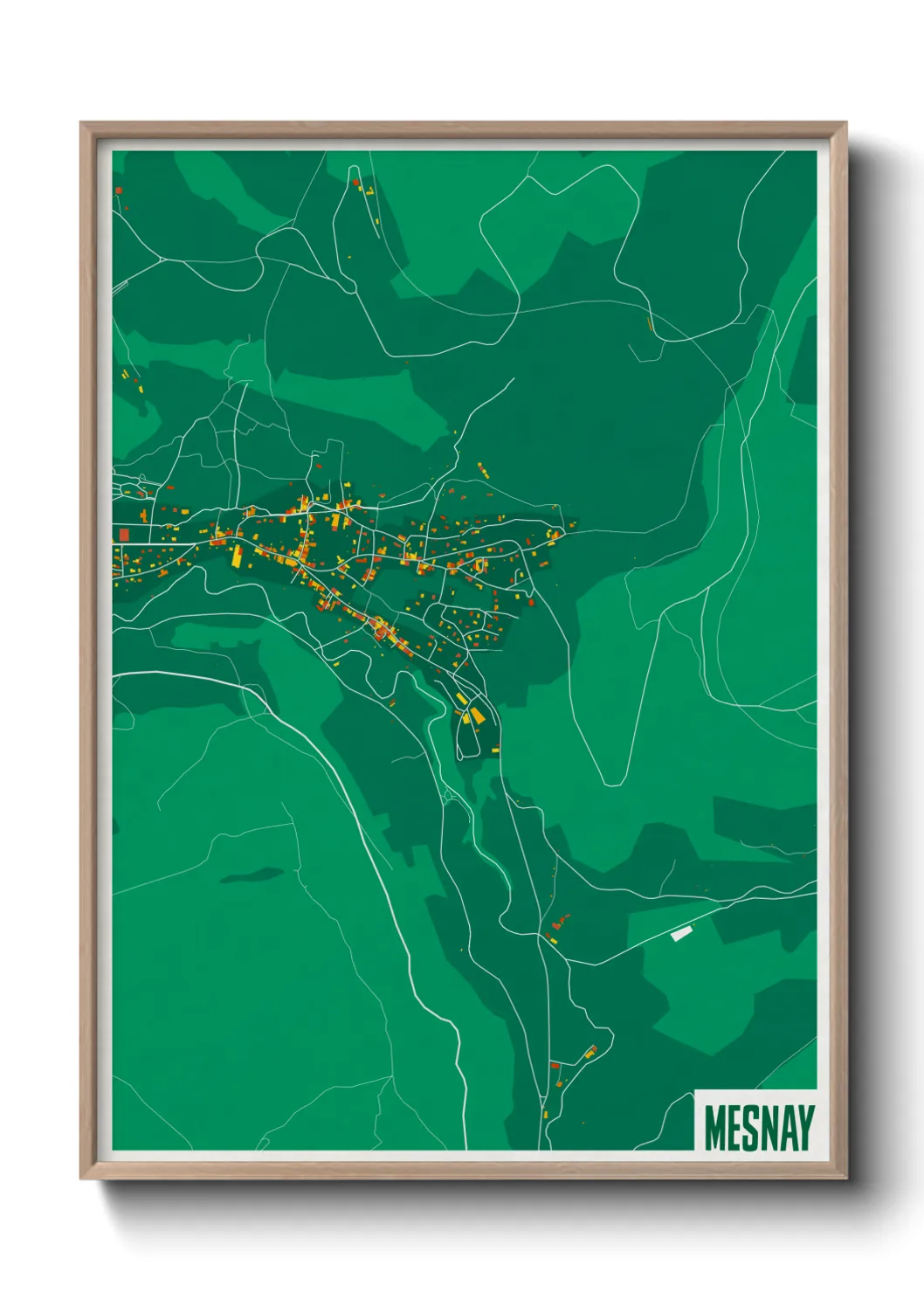 Une affiche de carte sur Mesnay