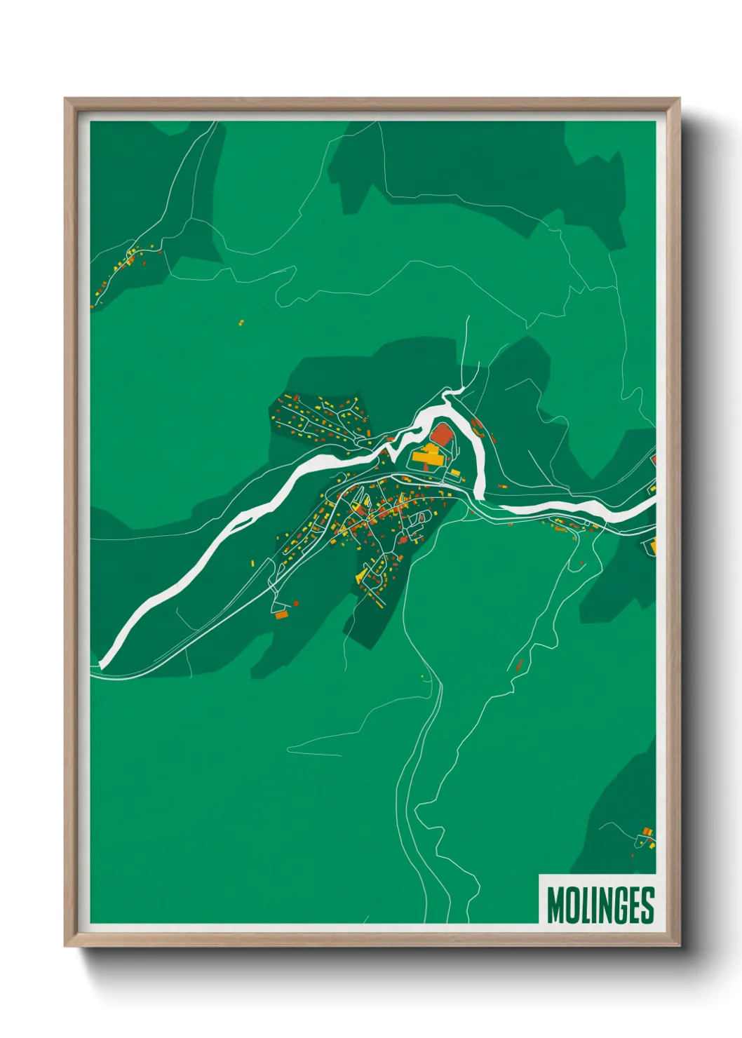 Une affiche de carte sur Molinges