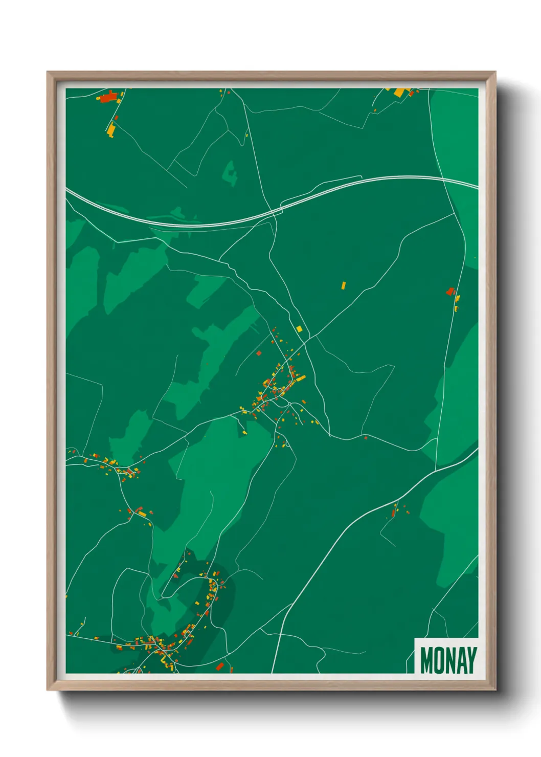 Une affiche de carte sur Monay