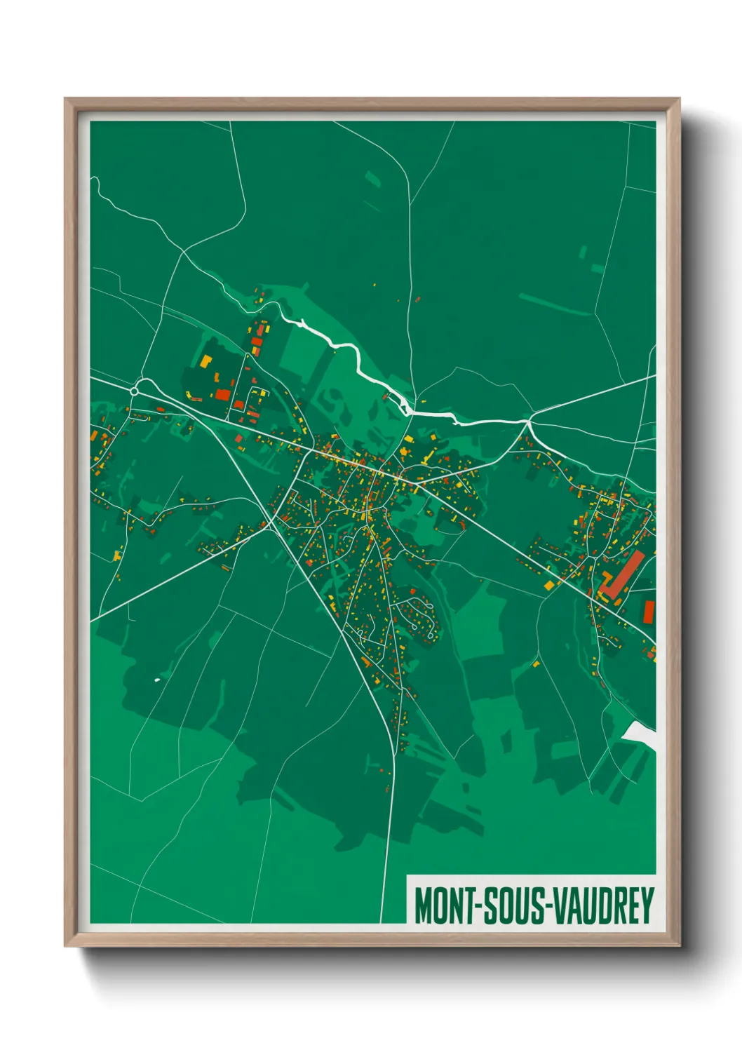 Une affiche de carte sur Mont-sous-Vaudrey