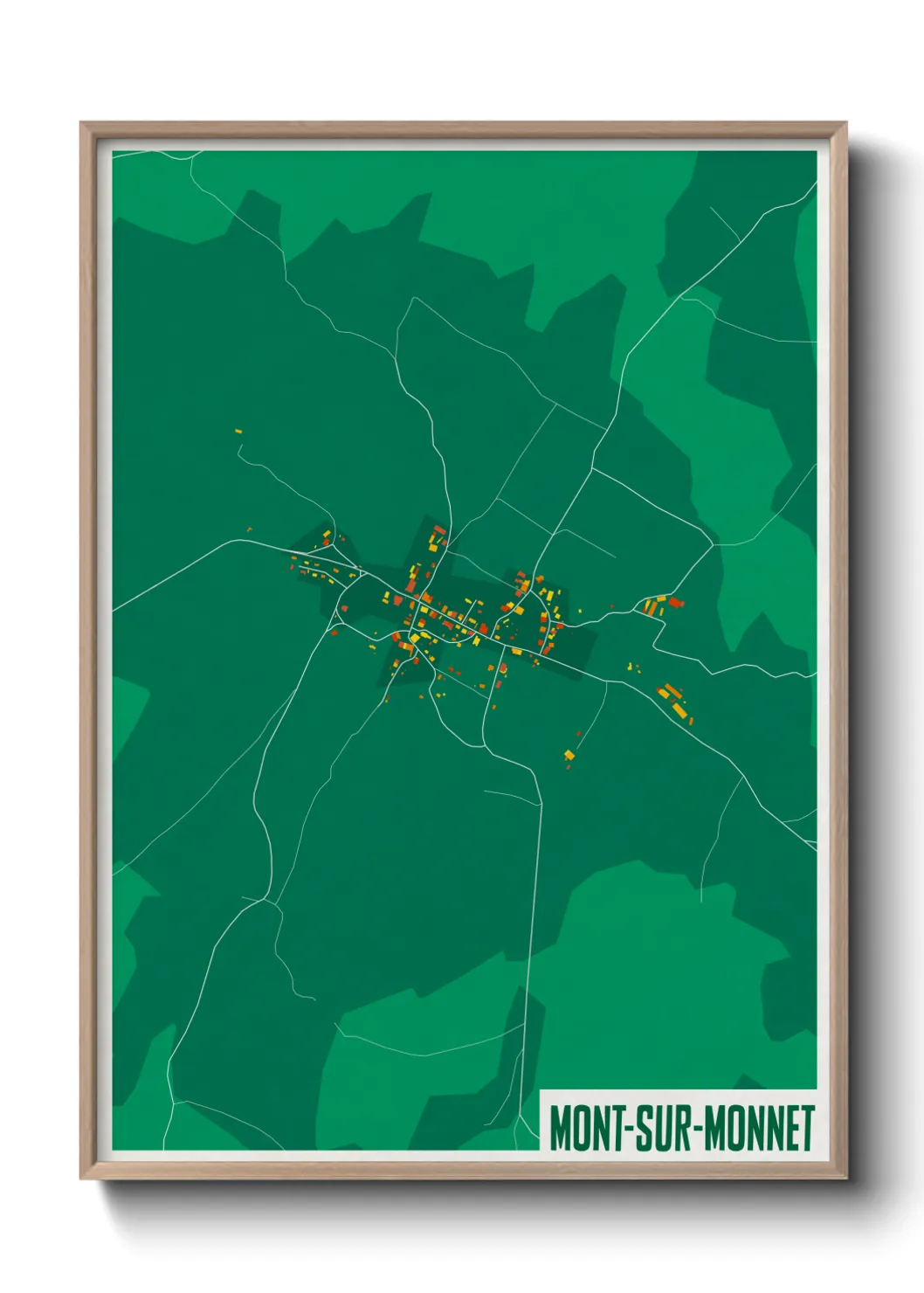 Une affiche de carte sur Mont-sur-Monnet