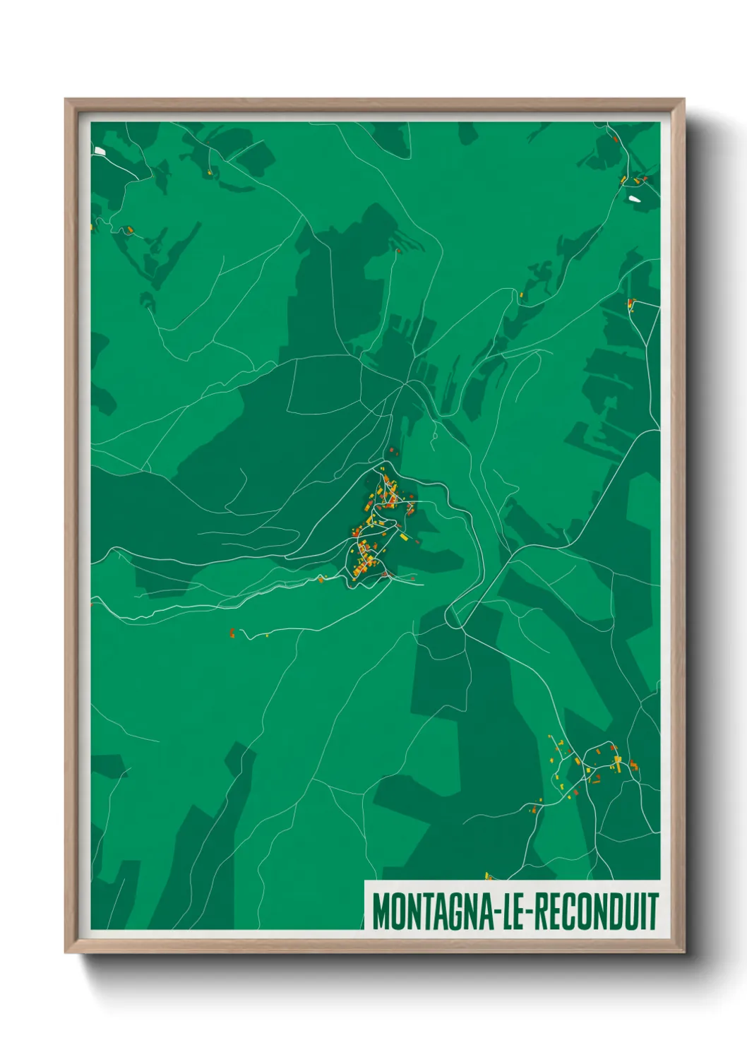 Une affiche de carte sur Montagna-le-Reconduit