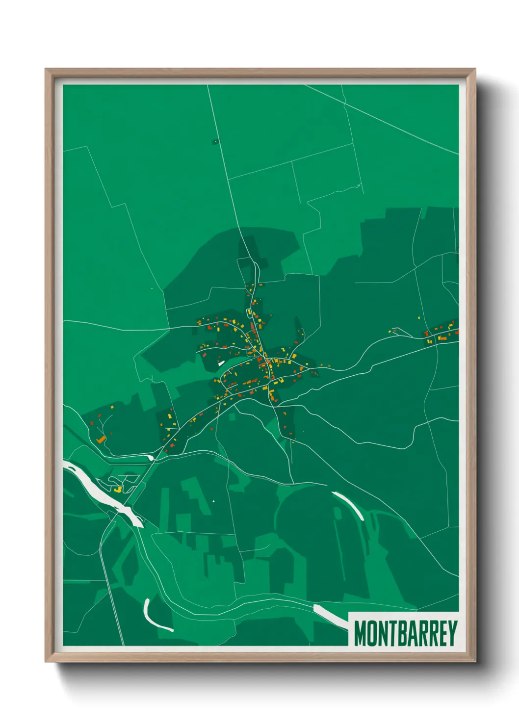 Une affiche de carte sur Montbarrey