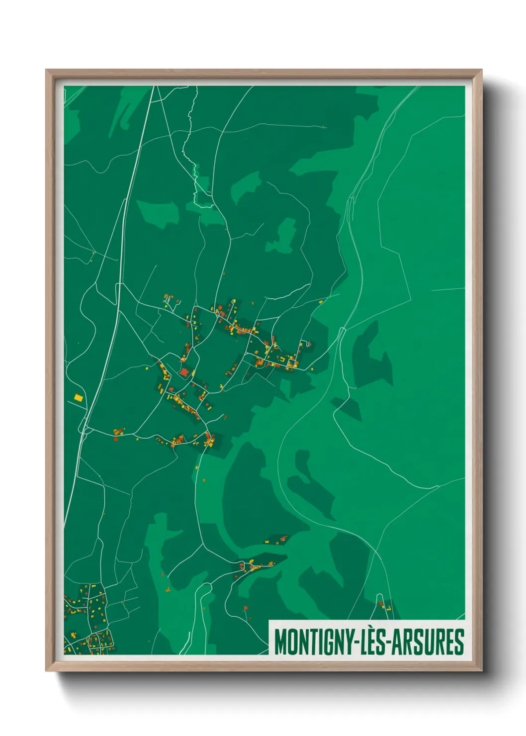 Une affiche de carte sur Montigny-lès-Arsures
